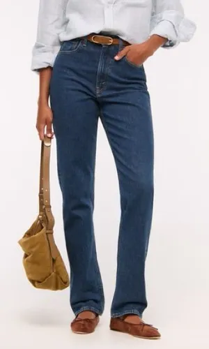 Abercrombie 90’s curve love straight jean dark marble 29 thumbnail 1