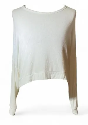 NWT PROJECT‎ SOCIAL T Ivory Cross Back Sweater Loose Fit Dolman Sleeve Women M thumbnail 1
