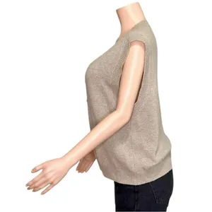 REFORMATION Jacqui Cashmere Sweater Vest, Oatmeal, Large thumbnail 6