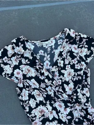 Black & pink floral dress gypsies &‎ moondust size medium spring summer whimsy thumbnail 4