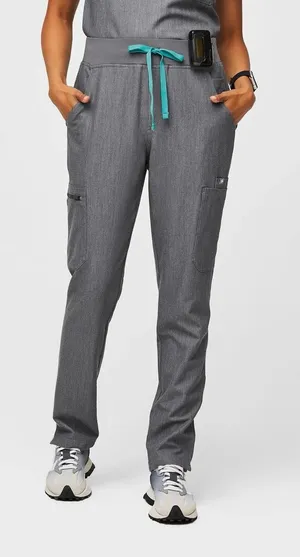 Figs L Large High Waist Yola Skinny‎ Straight Leg Scrub Pants Graphite Gray thumbnail 1