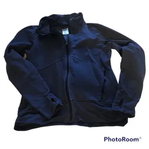 Patagonia Organic Cotton Navy Zip Up Gorpcore Sweatshirt Thumbholes M thumbnail 3