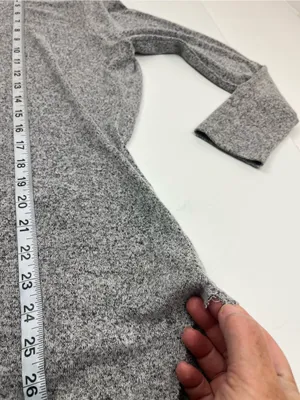 Joah Brown Heather Gray Longline Layered Tunic Long Sleeve Womens One Size FLAW thumbnail 9
