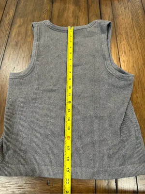Source Unknown Heather Gray Ribbed Tank Top athleisure thumbnail 5