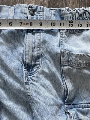 Free People We The Free Hazel Pull On Drop Waist Harem Cargo Pocket Jeans Sz Small thumbnail 7