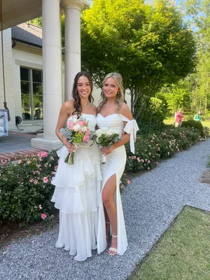 Prom Dress White Size 4 thumbnail 3