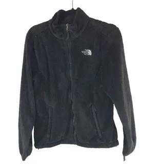 The North Face Womens Osito Jacket Plush Fuzzy Full Zip Pockets Black M thumbnail 1
