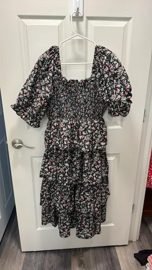 English Factory Floral Tired Midi Dress Puff Sleves thumbnail 4