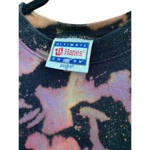Hanes Ultimate Cotton Black Tie Dye Crewneck Sweatshirt Size Medium thumbnail 5