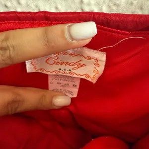 Cindy Strapless Red Satin Cocktail Dress Bow Detail XS thumbnail 4