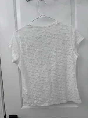 Aerie white lace short sleeve tshirt thumbnail 5