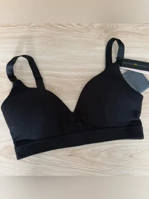 Kindred Bravely Medium NEW Ribbed Signature Nursing Maternity Bra Black thumbnail 3