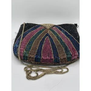 VIntage 1980s La Regale Beaded Art Deco Flapper Geometric Purse thumbnail 4