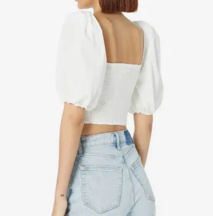 Abercrombie Puff Sleeve Crop Top thumbnail 2