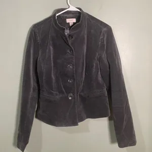 LOFT‎ Velvet Blazer Grey size 4 business casual thumbnail 1