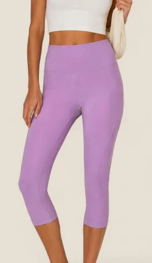 Girlfriend Collective lavender activewear high rise capri leggings XS thumbnail 1