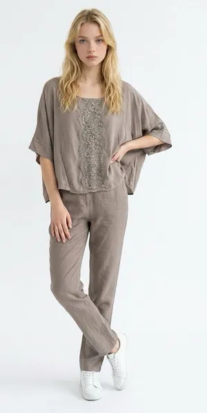 Pins and Needles Small Poncho Style Top Lightweight Lace Detail Boho Batwing thumbnail 1