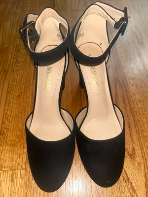 Dream Pairs Black Ankle-Strap Mid Pumps with Block Heel sz 10 NEW thumbnail 2
