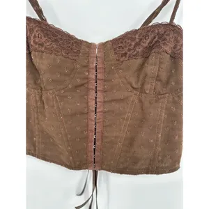Pacsun LA Hearts Lace Trim Mesh Corset Top Brown Size Medium Boho Indie Festival thumbnail 3