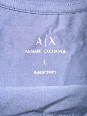 Armani Exchange Lavender Tee with Gold Accent Logo thumbnail 3