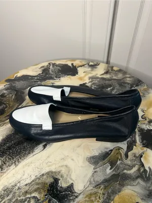 Vintage Nine West Navy White Leather Colorblock Flats thumbnail 6