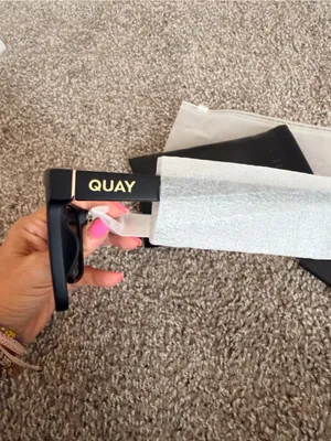 NIB Quay Unplugged 56mm Polarized Square Sunglasses black unisex thumbnail 7