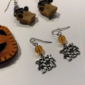 Lot Of 3 Costume Earrings Pierced Halloween Dangle Trick Or Treat / Pumpkin thumbnail 8
