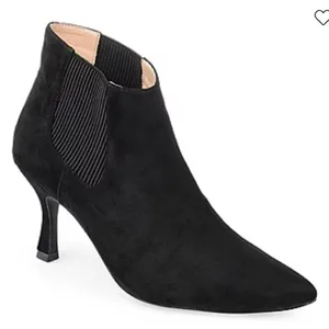 Journee‎ Chelsea Black Pointed Toe Kitten Heel Ankle Boots Booties Size 6 WIDE thumbnail 1