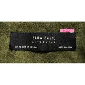 Zara Belted Suede Effect Biker Jacket Olive Military Moto Edgy Punk Cropped Coat thumbnail 8