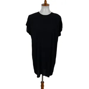Madewell Crewneck Button Back Easy Dress M Black Short Sleeve Minimalist Casual thumbnail 3