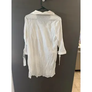 Popvil NWT White 100% Cotton Crinkle Gauze Button Down‎ Beach Cover Up Shirt S thumbnail 3