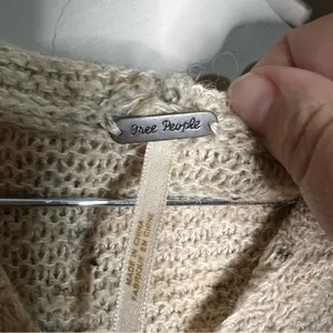 Free‎ People Aztec South Western Brown Hooded Kangaroo Pocket Wool Blend Sweater thumbnail 6