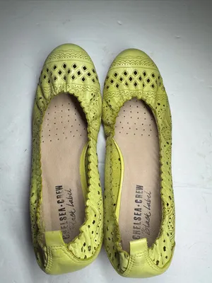 chelsea crew lime yellow green perforated ballet flats leather 9 colorful casual thumbnail 8