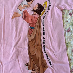 Viste Ruah St Joseph Pink Graphic T-Shirt Size M San Jose Religious Tee M #003 thumbnail 3