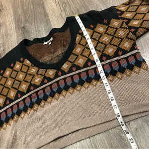 Gimmicks By Bke Buckle Women's Sweater Size M Fair Isle Cropped Oversized Boho thumbnail 7