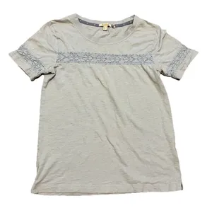 Barbour Pier Top Womens Size 4 Light Blue Cotton Short Sleeve Preppy Classic thumbnail 1