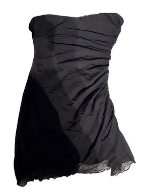 Thats So Fetch Black Mesh Ruched Strapless Bodycon Mini Dress Women's Size‎ 4 thumbnail 1