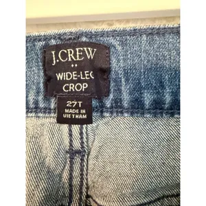 J.Crew Wide-Leg Crop Jeans Medium Wash Denim‎ Blue High Rise 27T Tall thumbnail 2