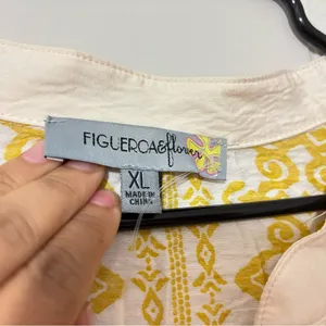 Anthropologie Figueroa Floral Boho Woven Dress Yellow 3/4 Sleeve NWT Size XL thumbnail 7