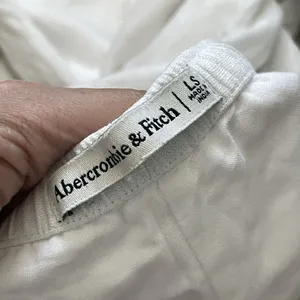 Abercrombie & Fitch Pants linen gemma wide leg crop womens White (large petite) thumbnail 2
