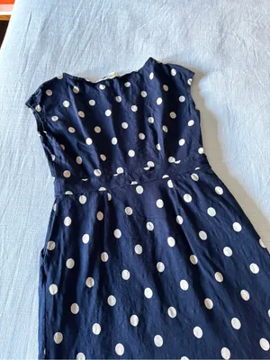 Boden Florrie Jersey Dress Navy Polka Dots - 10P thumbnail 10