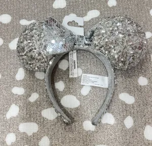 NWT Disney Parks sequined minnie ears headband bow sparkly mickey thumbnail 1
