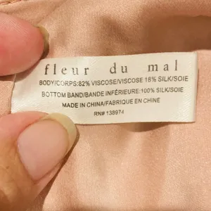 Fleur du mal pink silk blend v-neck camisole with silk lining. Size small. thumbnail 4