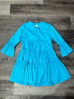 KASIA RESORT Anthropologie Mini Tiered Long Sleeve Dress thumbnail 2