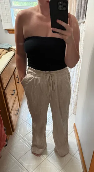 Tj maxx Linen pants Tan Size M thumbnail 1