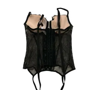Victoria’s Secret black lacy lace corset size m garter with straps thumbnail 2