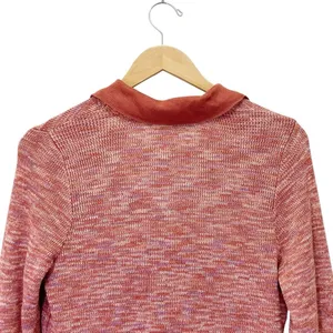 NWT Free People Making Memories Cropped Henley Sweater Size Medium Terra Cotta thumbnail 7