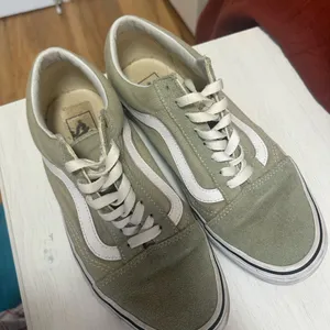 Vans Men's Olive and White Sneakers thumbnail 1