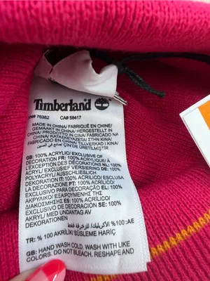 Timberland Women’s Logo Front Patch Beanie Hat O/S Pink/Magenta $30 thumbnail 3