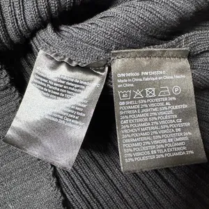 H&M Black Ribbed Knit Bodycon Dress Large NWT Minimalist LBD thumbnail 10